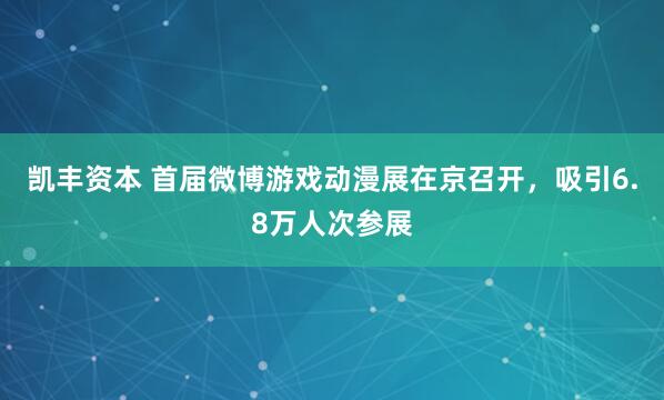凯丰资本 首届微博游戏动漫展在京召开，吸引6.8万人次参展